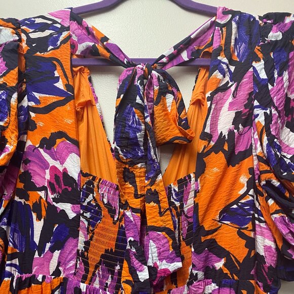 by Anthropologie Puff-Sleeve Back Tie Dress - Size 2X - Picture 5 of 6